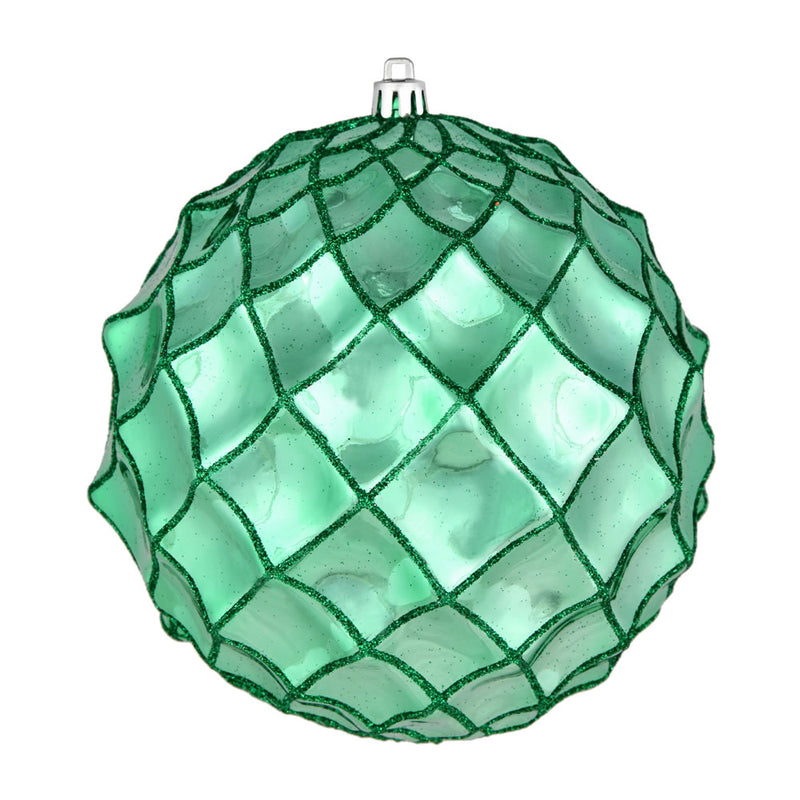 6" Shiny Form Ball Ornaments. Pack of 4 (Various Color Options)