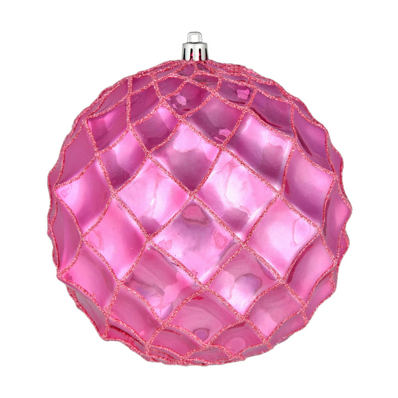 6" Shiny Form Ball Ornaments. Pack of 4 (Various Color Options)