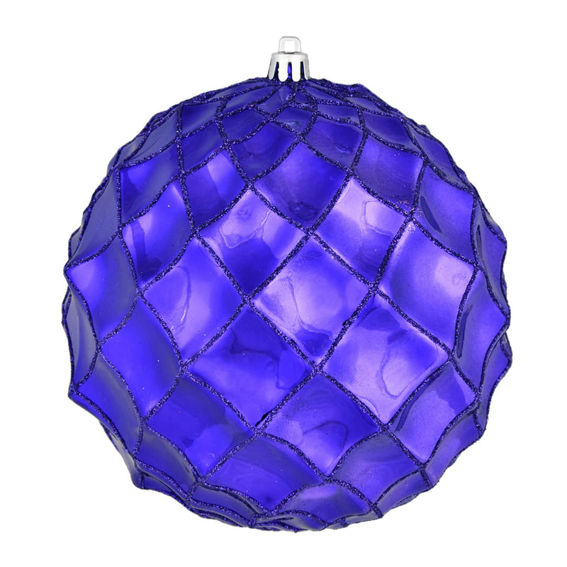 6" Shiny Form Ball Ornaments. Pack of 4 (Various Color Options)