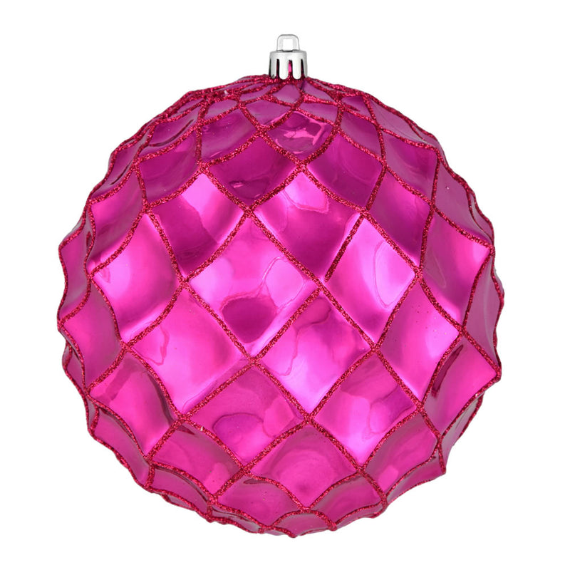 6" Shiny Form Ball Ornaments. Pack of 4 (Various Color Options)