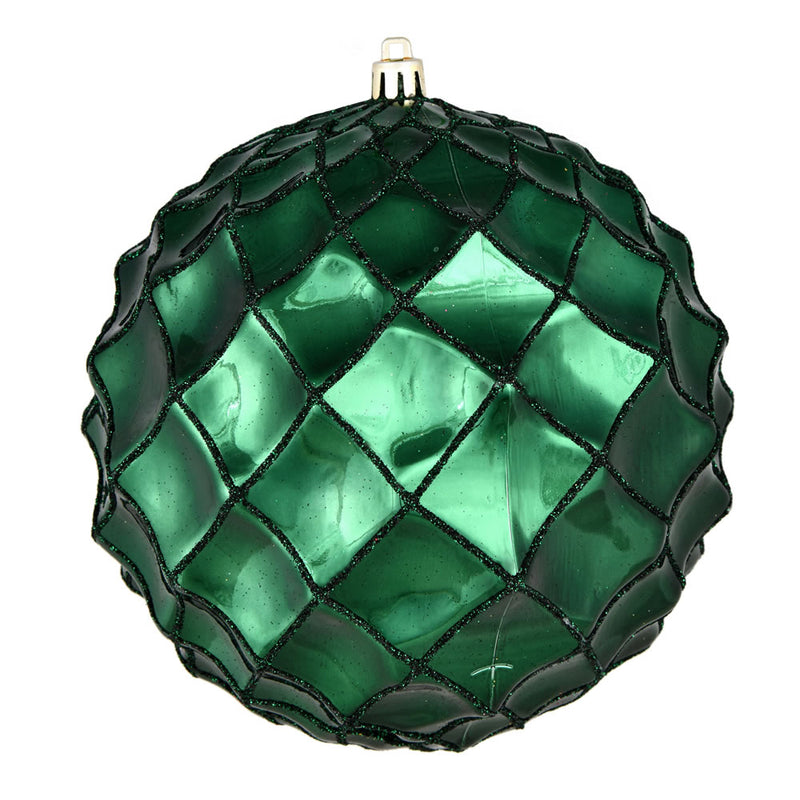 6" Shiny Form Ball Ornaments. Pack of 4 (Various Color Options)