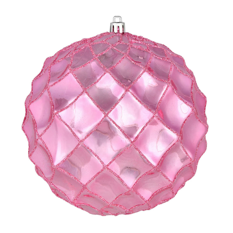 6" Shiny Form Ball Ornaments. Pack of 4 (Various Color Options)