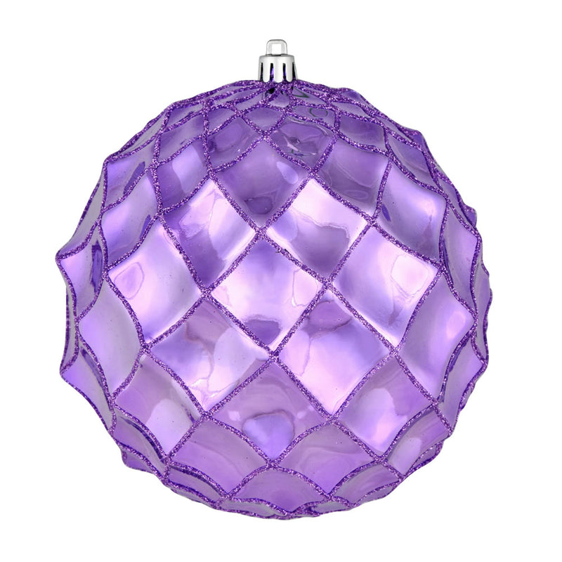 6" Shiny Form Ball Ornaments. Pack of 4 (Various Color Options)