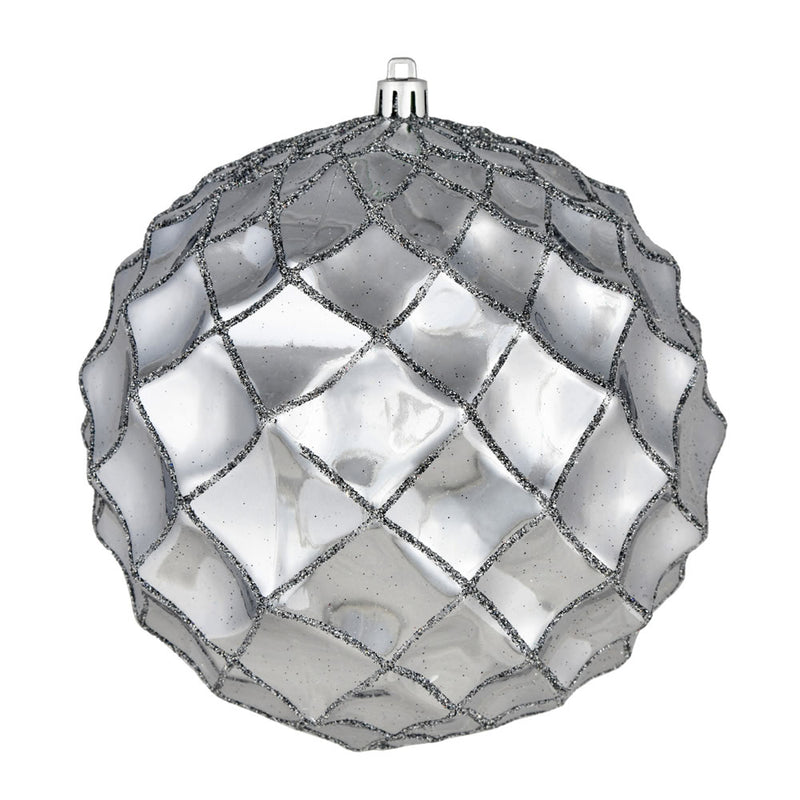 6" Shiny Form Ball Ornaments. Pack of 4 (Various Color Options)