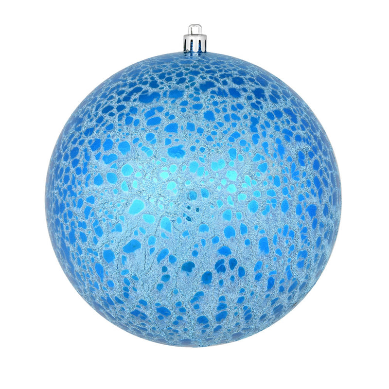 6" Crackle Ball Ornaments. Pack of 4 (Various Color Options)