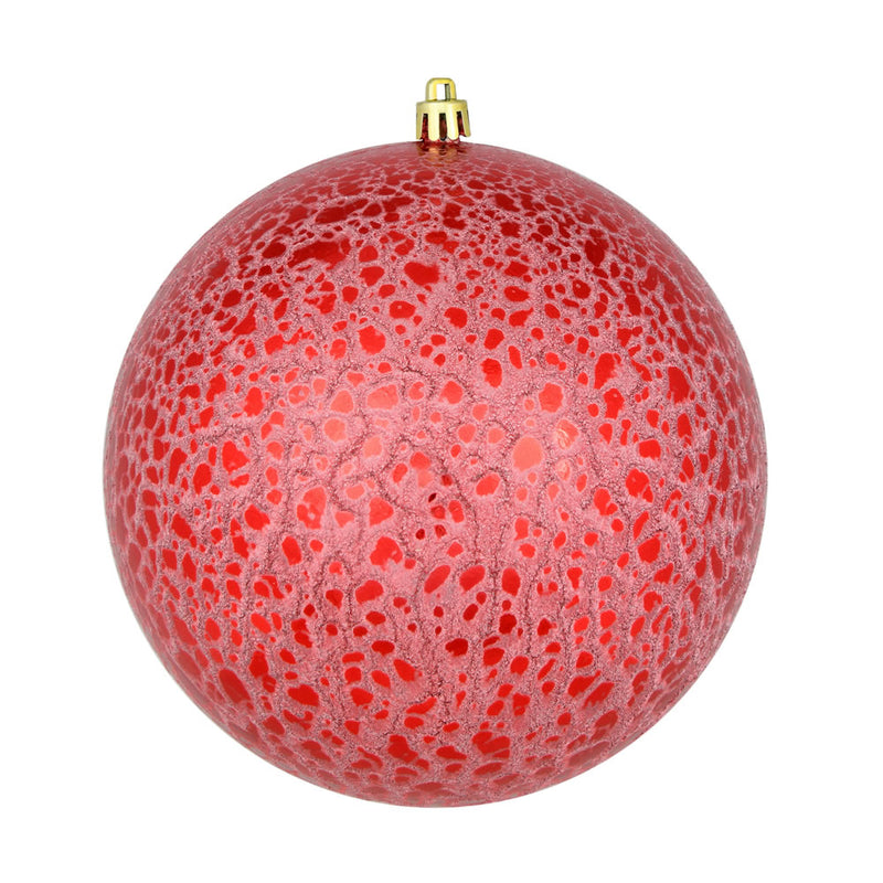 6" Crackle Ball Ornaments. Pack of 4 (Various Color Options)