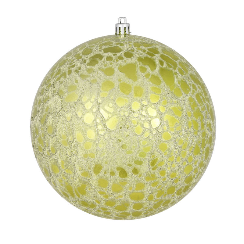 6" Crackle Ball Ornaments. Pack of 4 (Various Color Options)