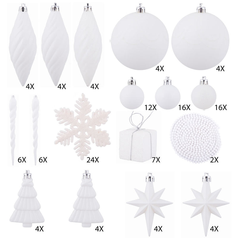 125 Piece Ornament Set (Various Color Options)