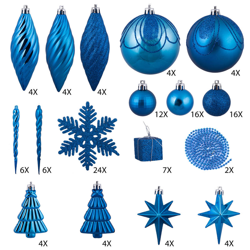 125 Piece Ornament Set (Various Color Options)