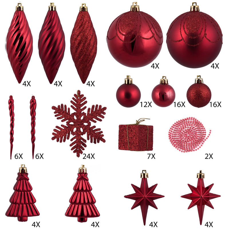 125 Piece Ornament Set (Various Color Options)