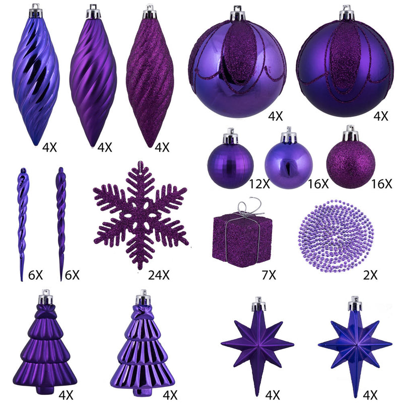 125 Piece Ornament Set (Various Color Options)