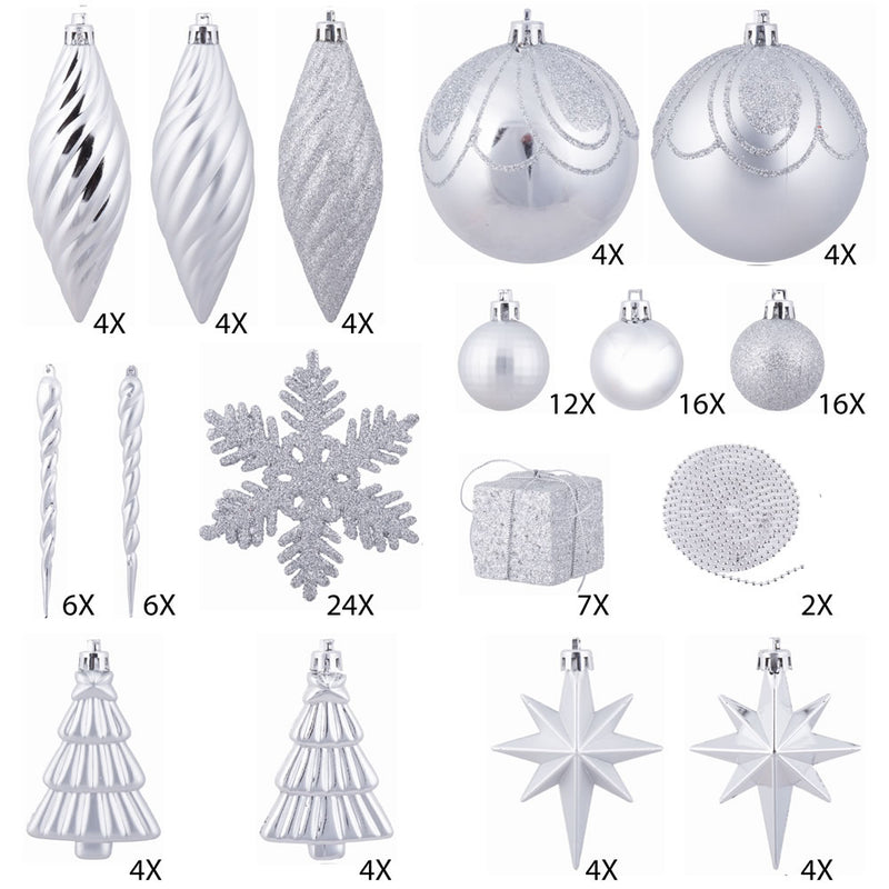 125 Piece Ornament Set (Various Color Options)