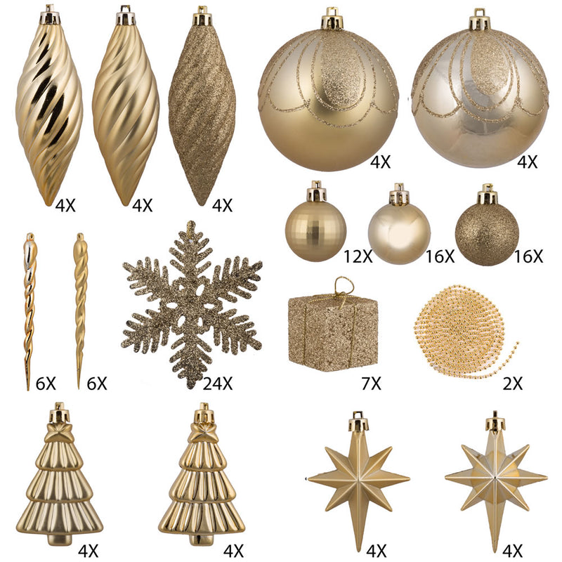 125 Piece Ornament Set (Various Color Options)