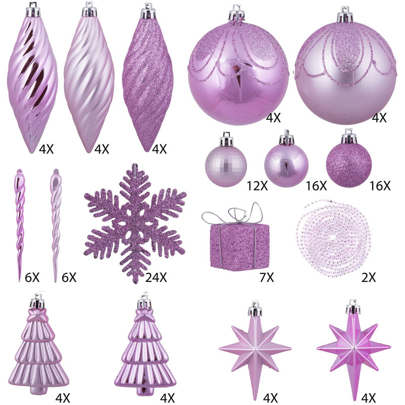 125 Piece Ornament Set (Various Color Options)