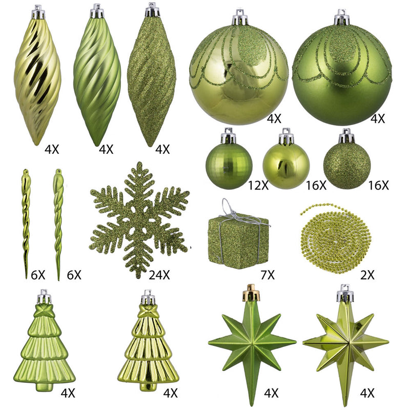 125 Piece Ornament Set (Various Color Options)