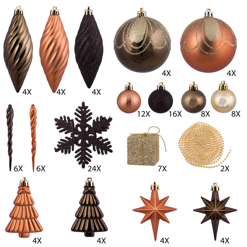 125 Piece Ornament Set (Various Color Options)