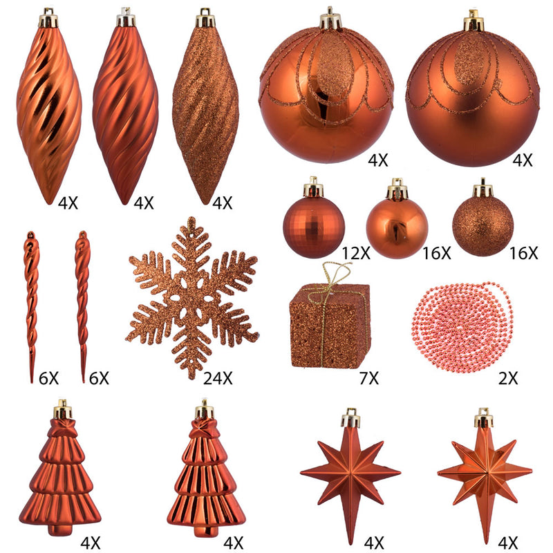 125 Piece Ornament Set (Various Color Options)