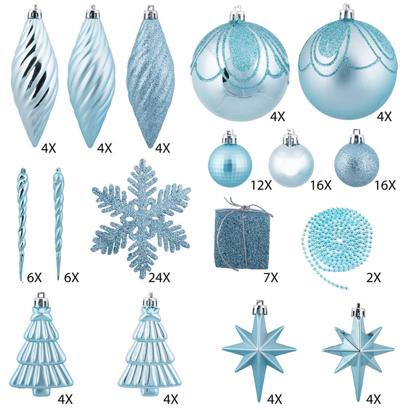 125 Piece Ornament Set (Various Color Options)