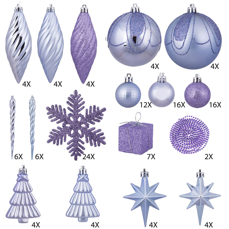 125 Piece Ornament Set (Various Color Options)