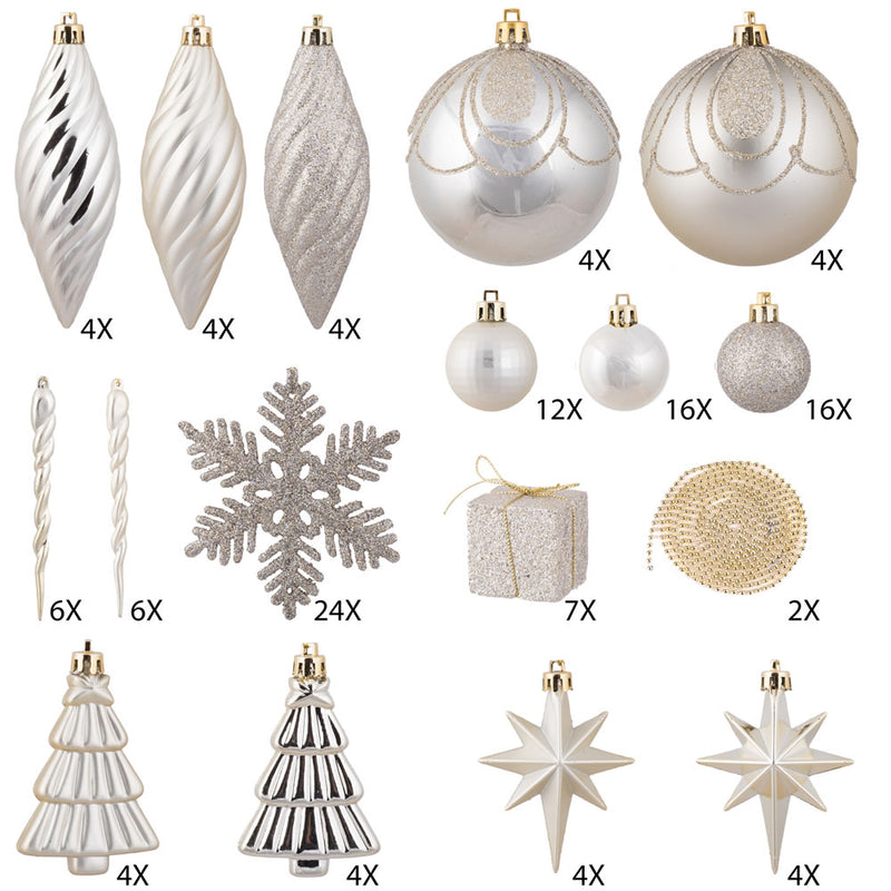 125 Piece Ornament Set (Various Color Options)