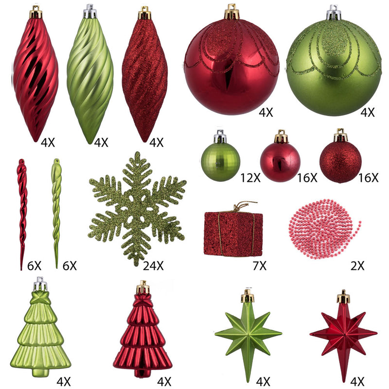 125 Piece Ornament Set (Various Color Options)