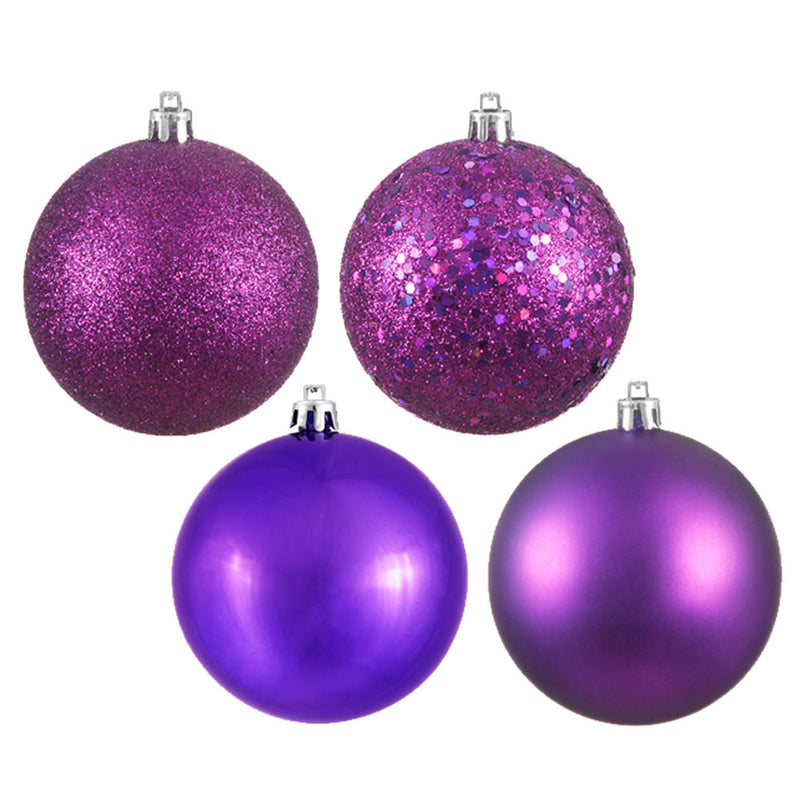 2.4" Plum Ball Ornaments. Assorted Pack of 24