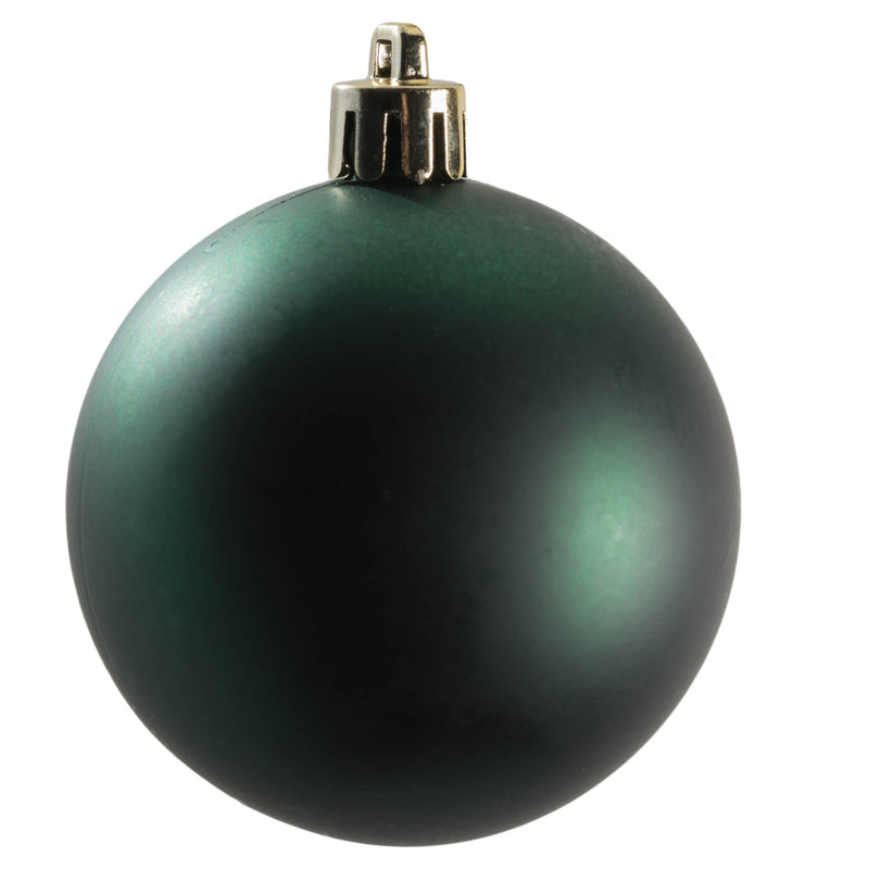 2.4" Midnight Green Ball Ornaments. Assorted Pack of 24