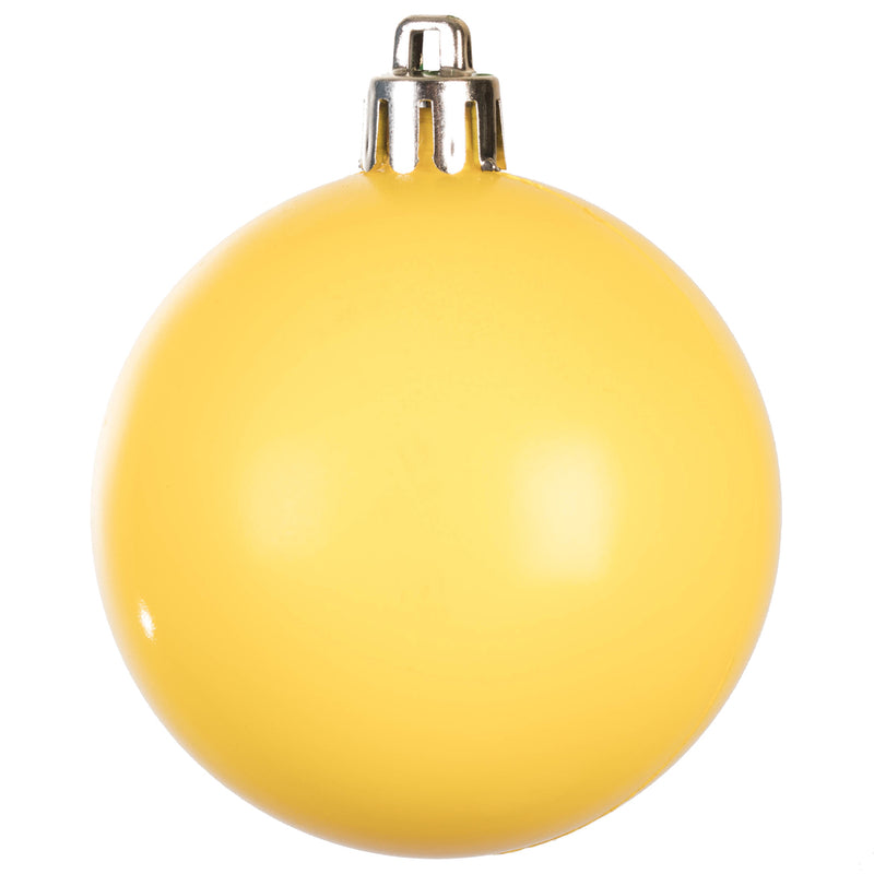 2.4" Yellow Ball Ornaments. Assorted Pack of 24