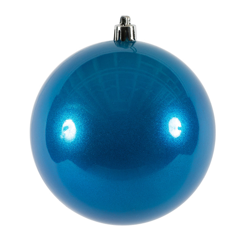 4" Blue Ball Ornament. Pack of 6