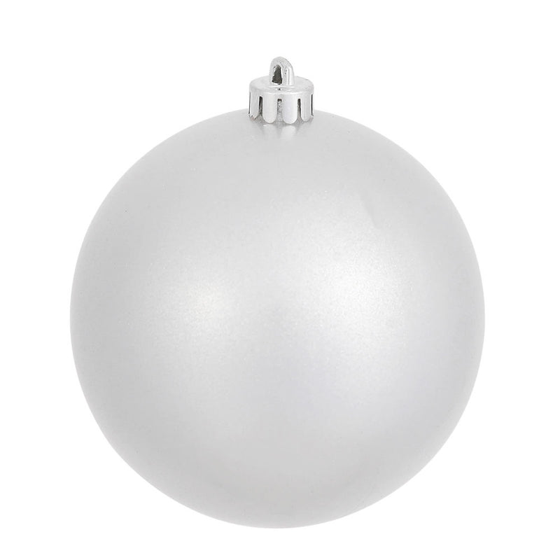 4" Silver Ball Ornament. Pack of 6