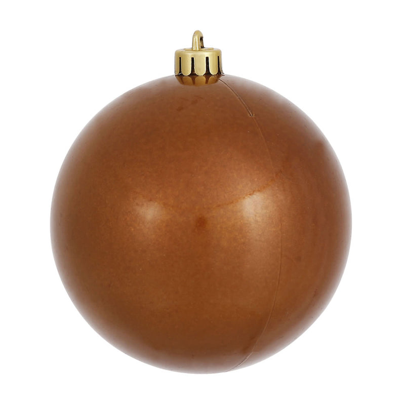 4" Mocha Pearl Finish Ball Ornaments. Pack of 1