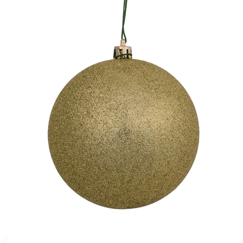 4" Champagne Ball Ornament. Pack of 6