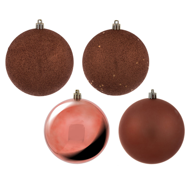 4" Coral Ball Ornament. 4-Finish Assorted Pack of 12