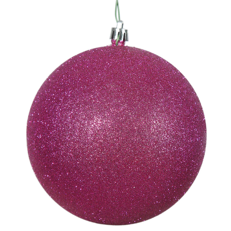 8" Magenta Glitter Ball Drilled Cap