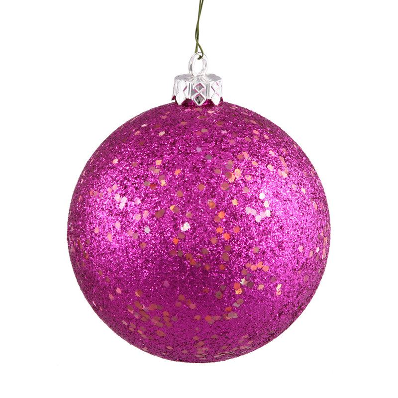 6" Magenta Ball Ornament Box of 4