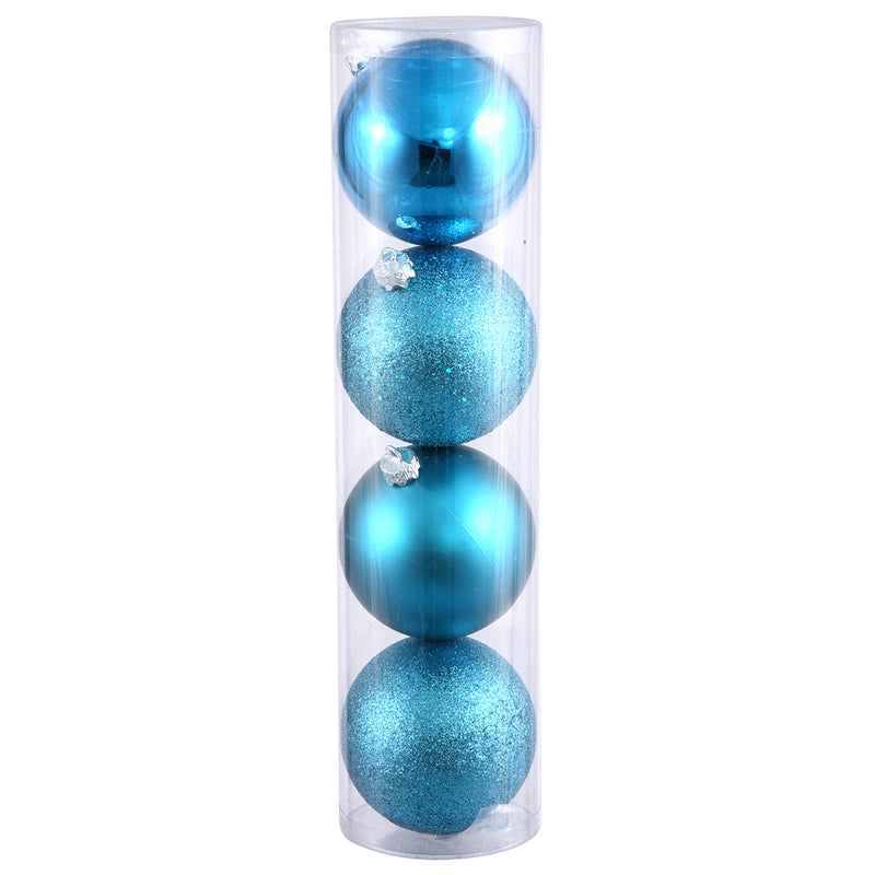 10" Turquois 4-Finish Ball Assortment Drilled Pack of 4