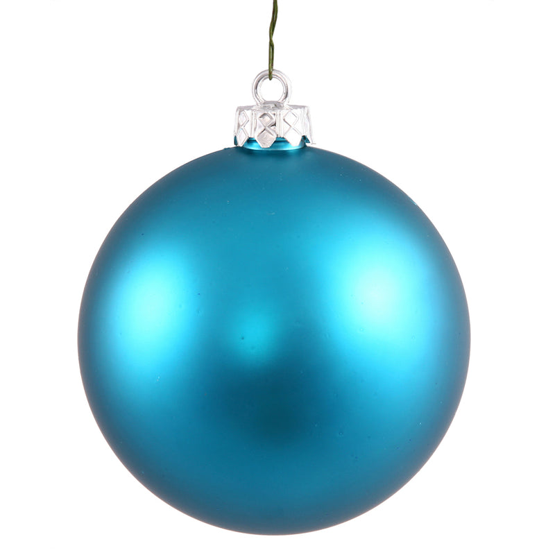 4" Turquoise Ball Ornament. Pack of 6