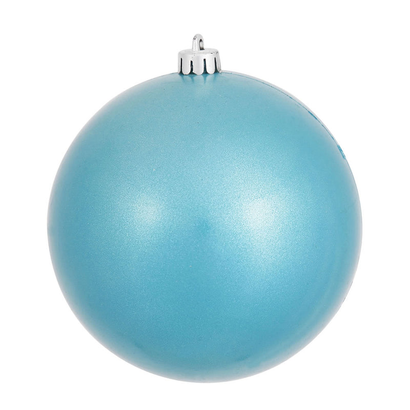 4" Turquoise Ball Ornament. Pack of 6