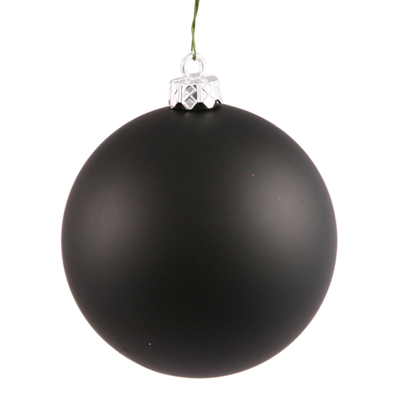 4" Black Ball Ornament. Pack of 6