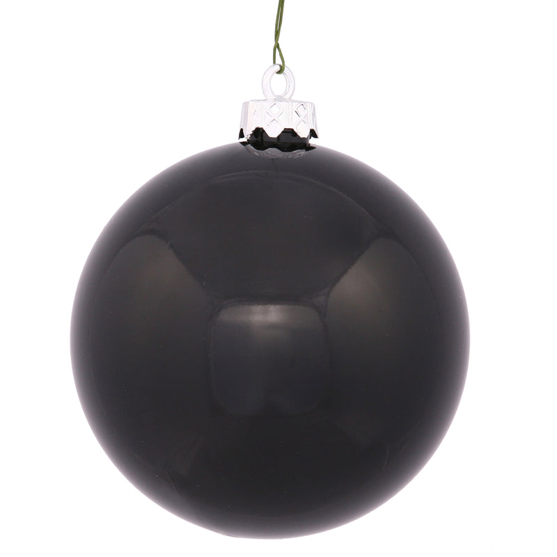 2.4" Black Ball Ornaments. Pack of 24