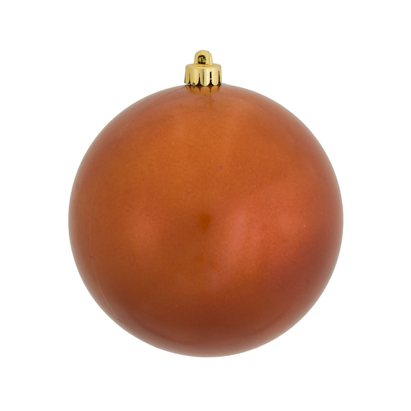 4" Burnish Orange Ball Ornament. Pack of 6