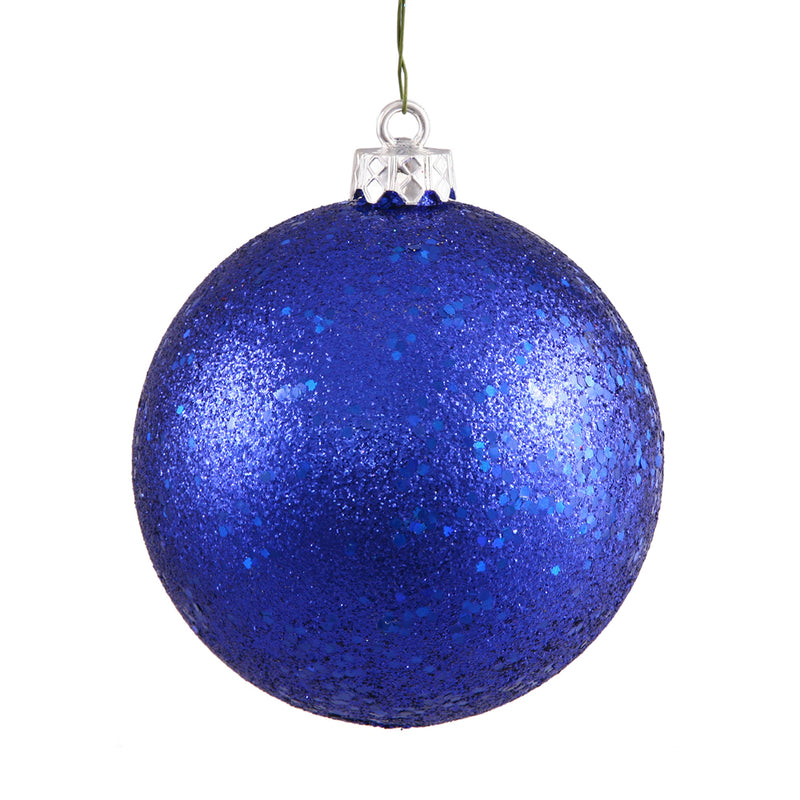 4" Colbalt Blue Ball Ornament. Pack of 6