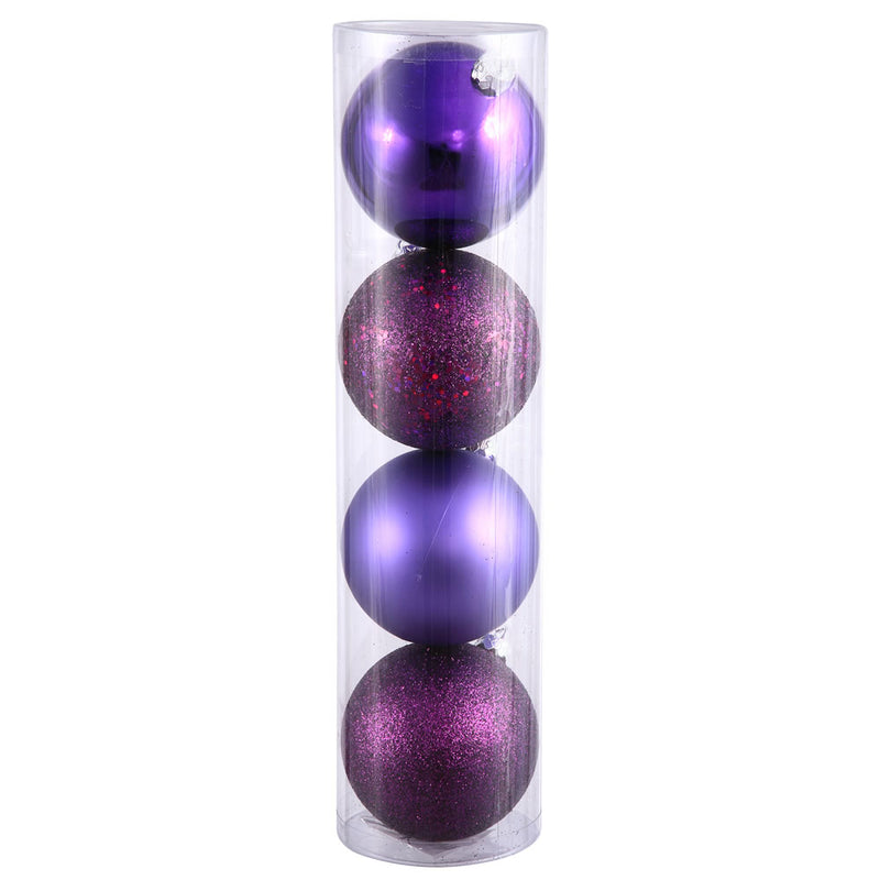 6" Plum 4 Finish Ball Drilled Pack of 4