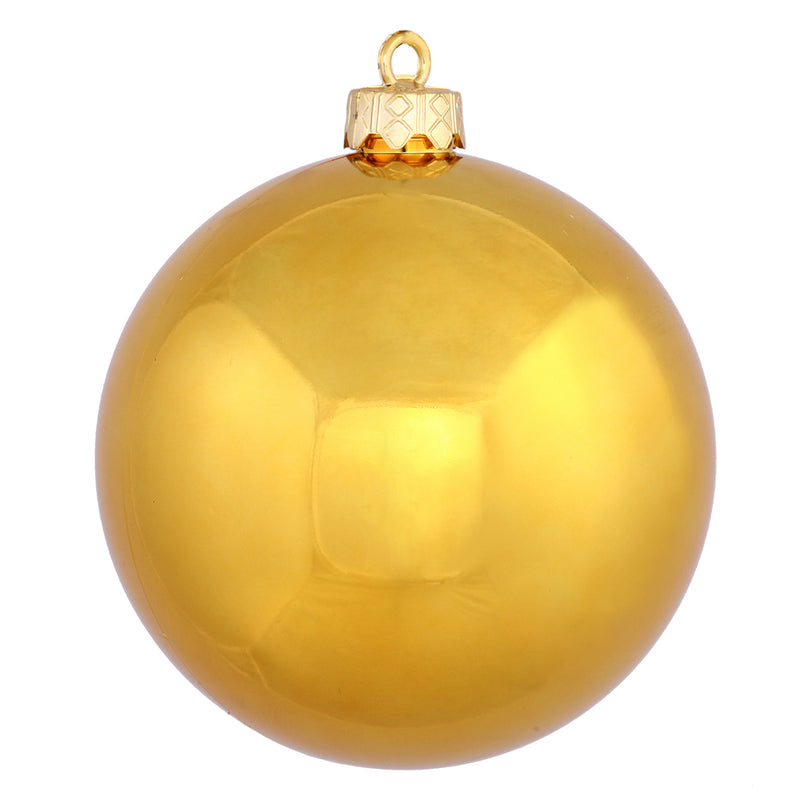 4" Antique Gold Ball Ornament. Pack of 6