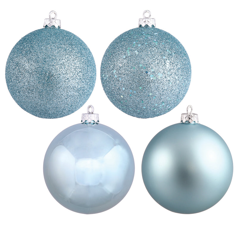 2.4" Baby Blue Ornament Assortment Pack of 60