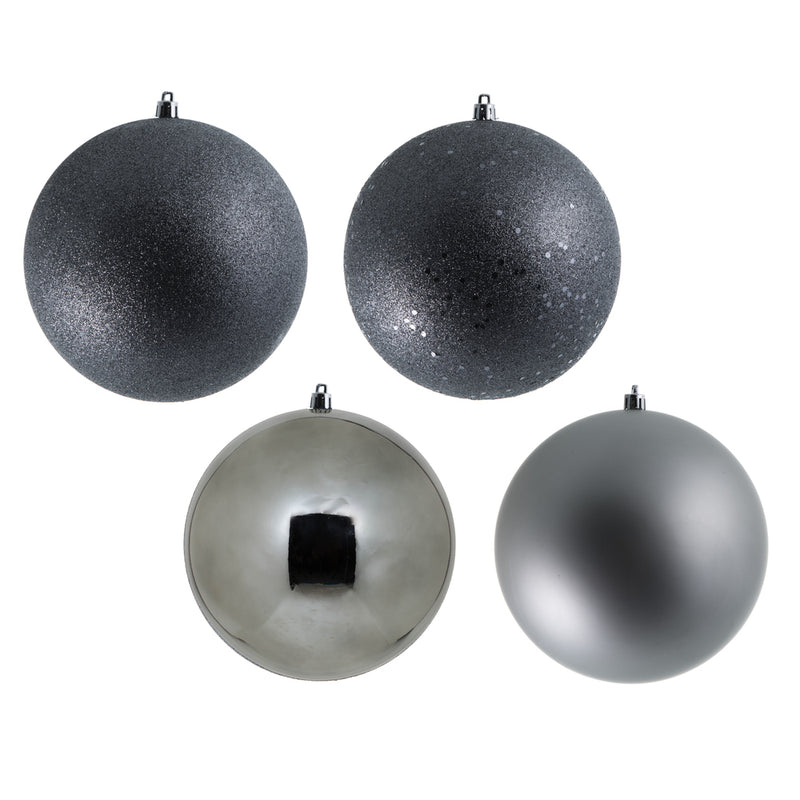 6" Limestone 4 Finish Ball Ornament Pack of 4