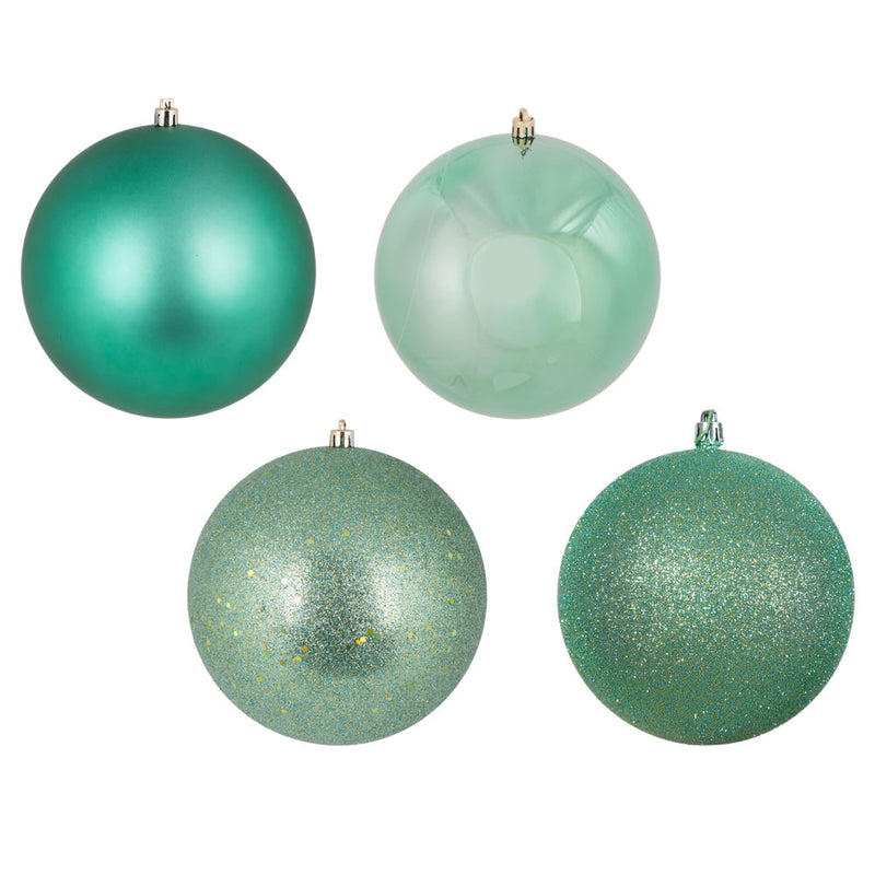 8" Seafoam 4-Finish Ornament Assortment Pack of 4