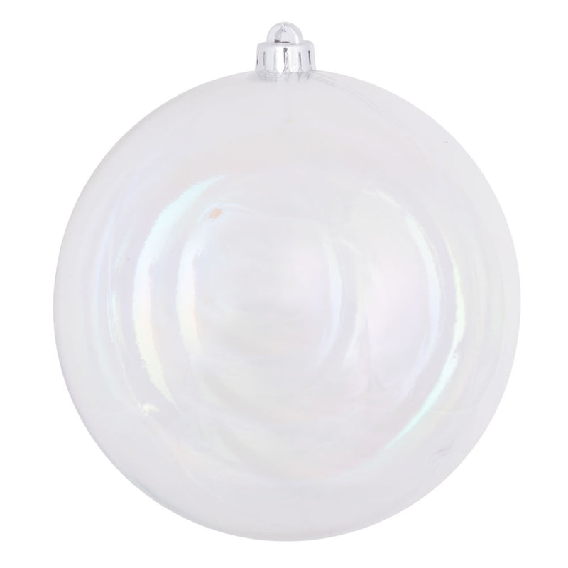 6" Clear Iridescent Ball Drilled Pack of 4