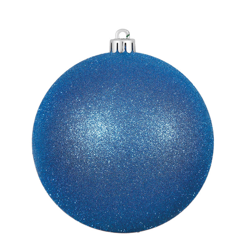 4" Blue Ball Ornament. Pack of 6