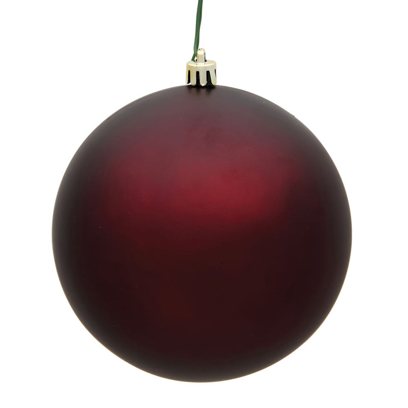 3" Burgundy Ball Ornament. Pack of 12